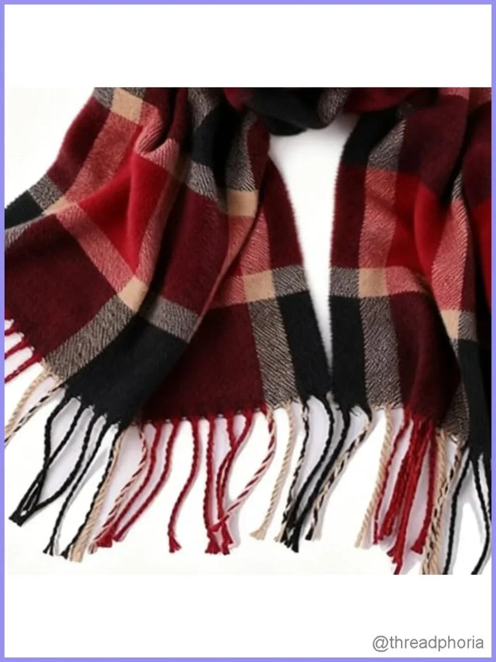 Lightweight Tartan Plaid Scarf Long Thin Soft Wrap Scarf 12x75